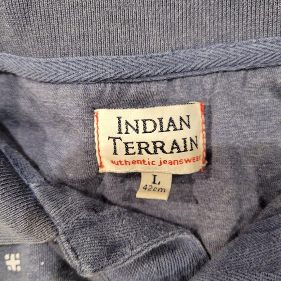Indian Terraine Polo Shirt Men Large blue - Picture 3 of 3
